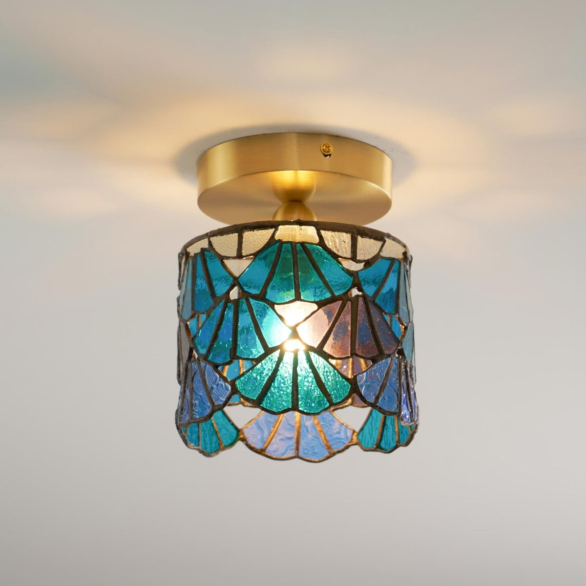 Beldenrose Glass Ceiling Light-Moonnatur
