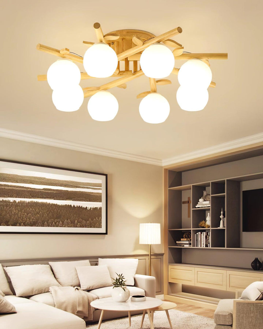Marveneth Wood Ceiling Light-Moonnatur