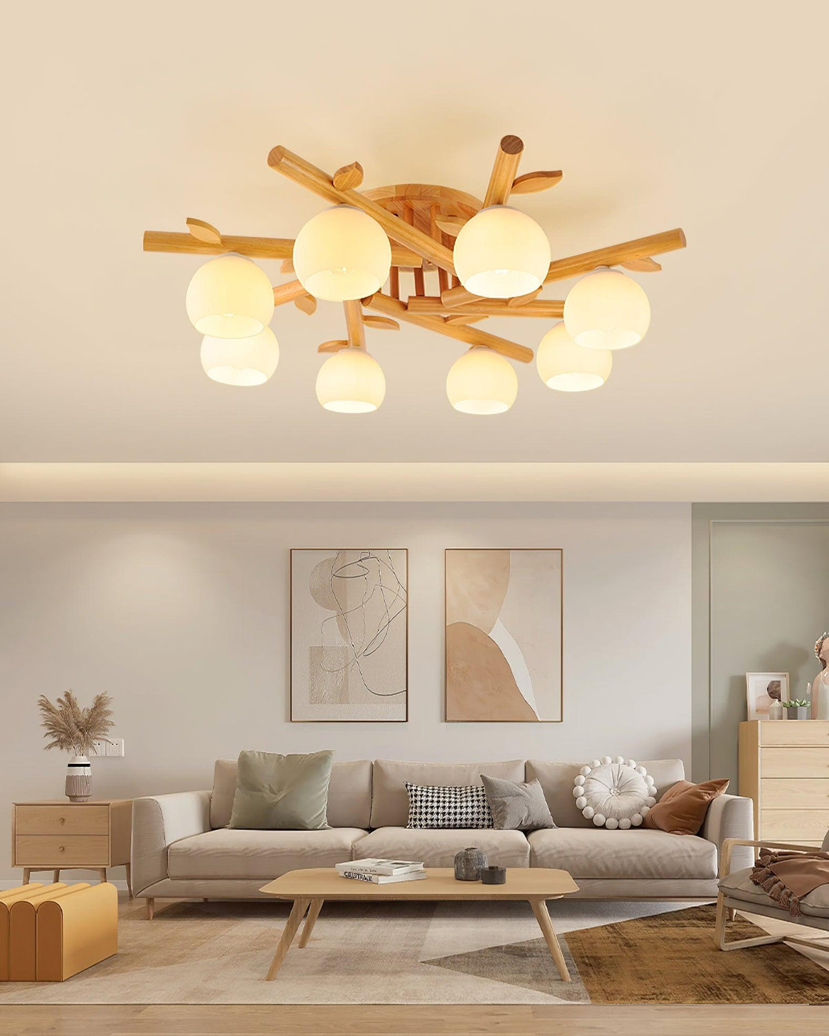 Marveneth Wood Ceiling Light-Moonnatur