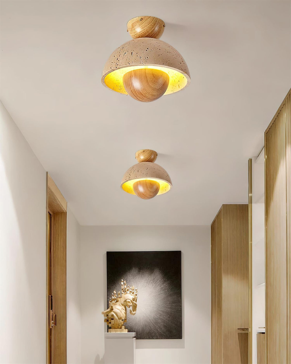 Edrenara Travertine Ceiling Light-Moonnatur