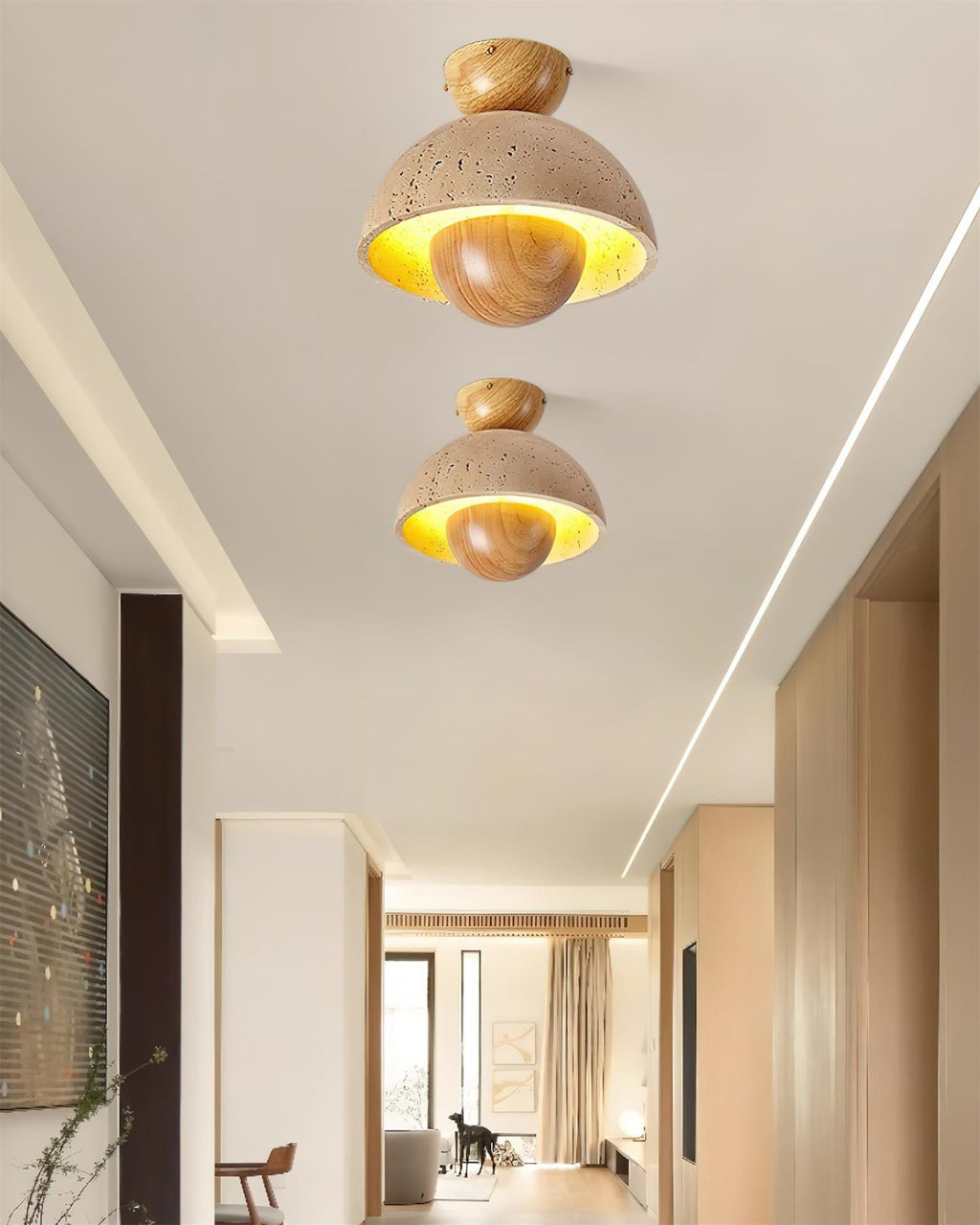 Edrenara Travertine Ceiling Light-Moonnatur