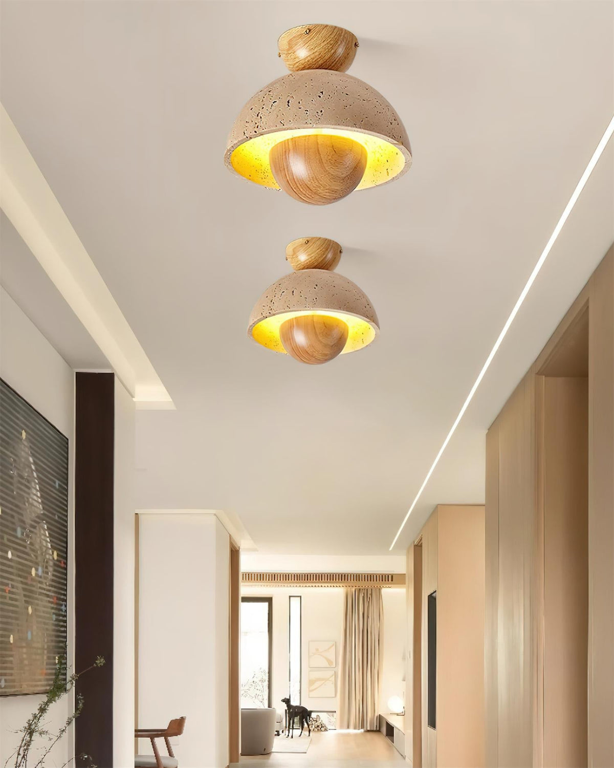 Edrenara Travertine Ceiling Light-Moonnatur