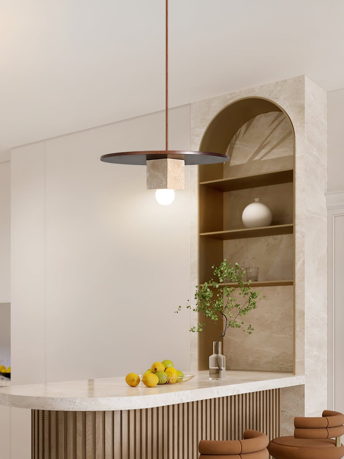 Rardenoria Travertine Pendant Light-Moonnatur