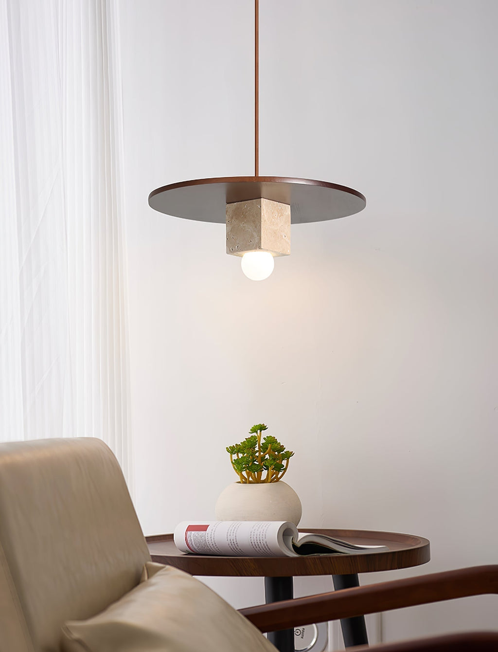 Rardenoria Travertine Pendant Light-Moonnatur