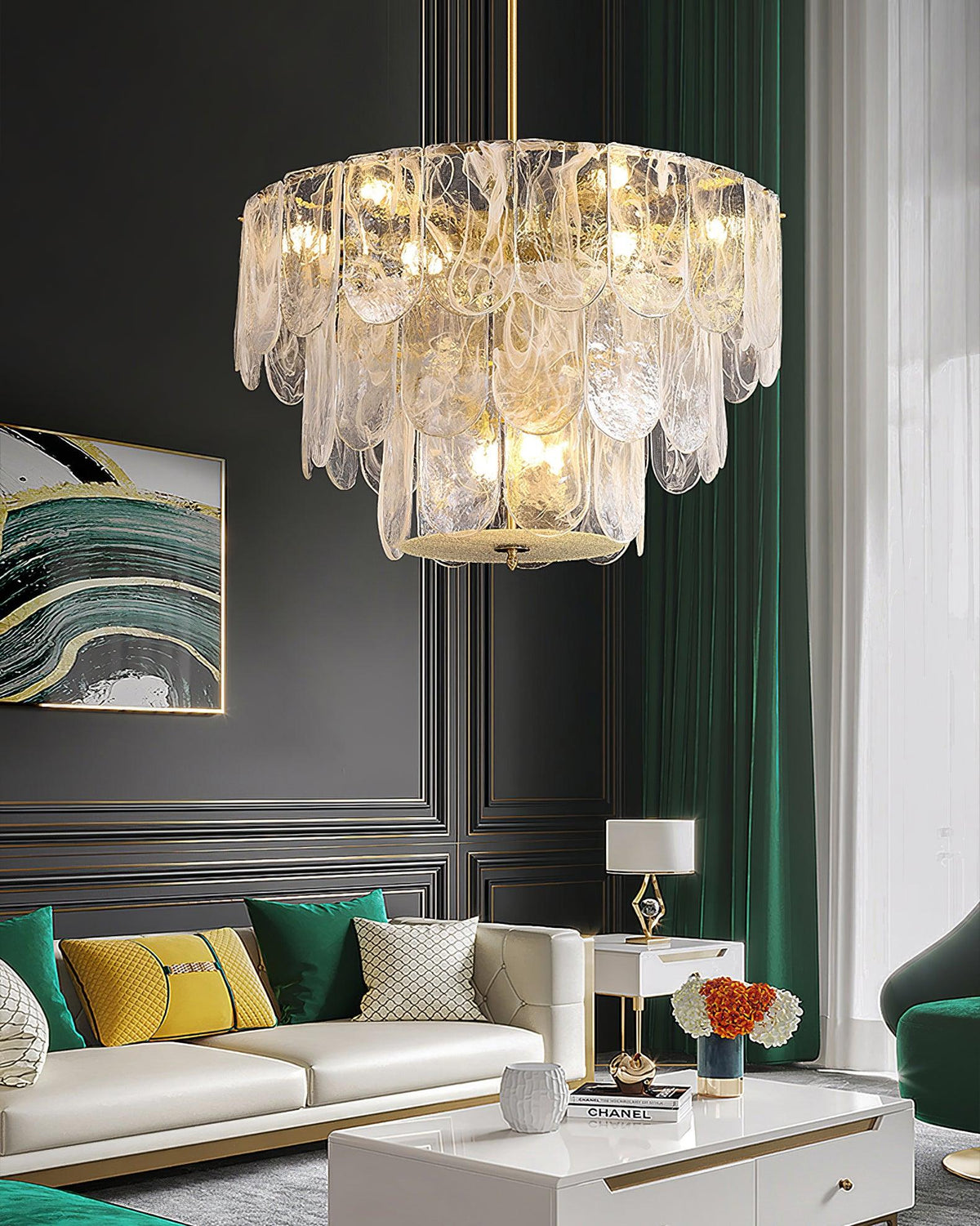 Myrenera Glass Chandelier-Moonnatur