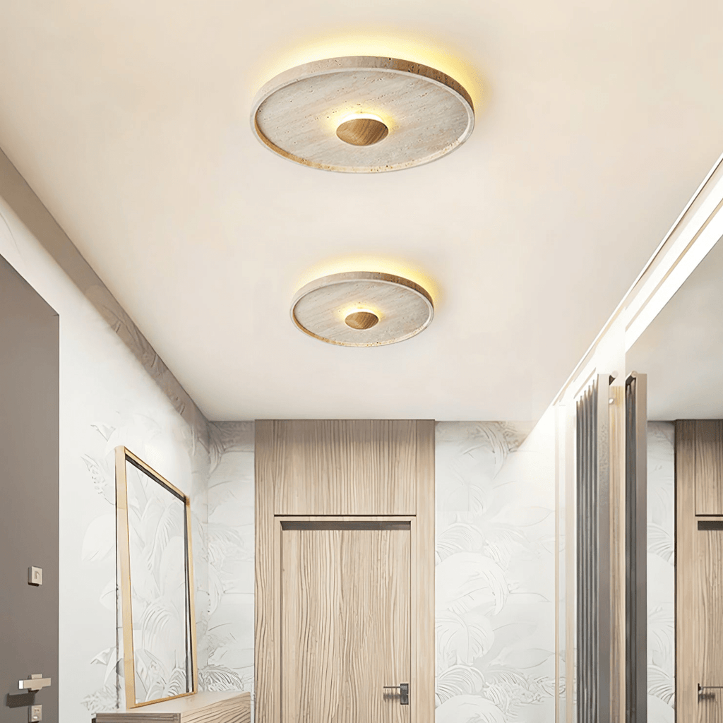Woldenfern Travertine Ceiling Light-Moonnatur