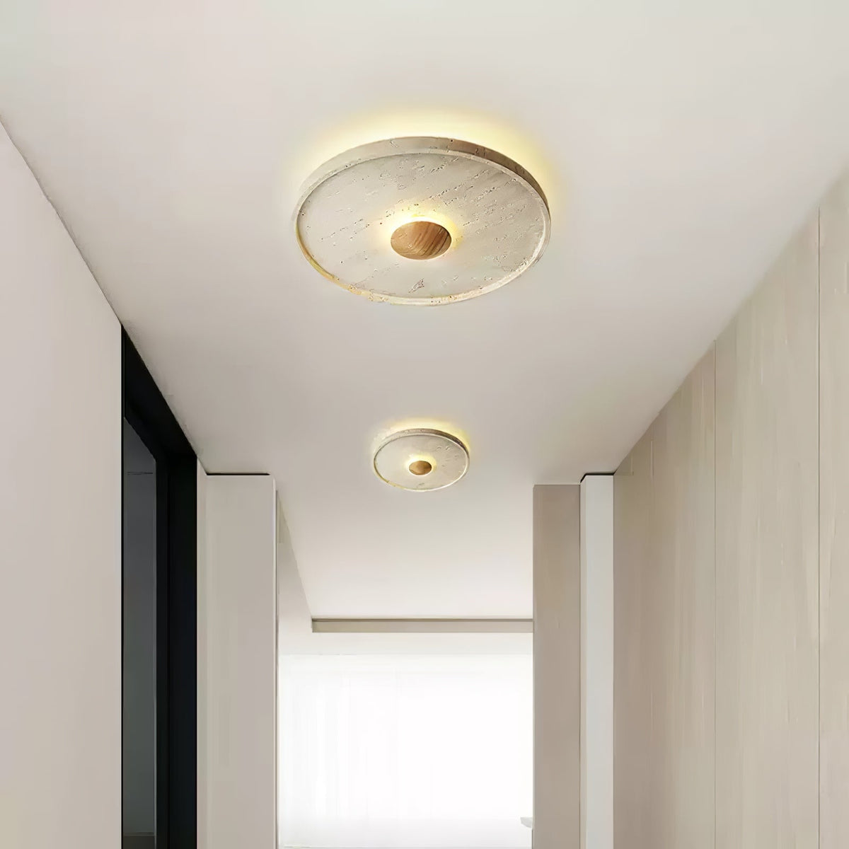 Woldenfern Travertine Ceiling Light-Moonnatur