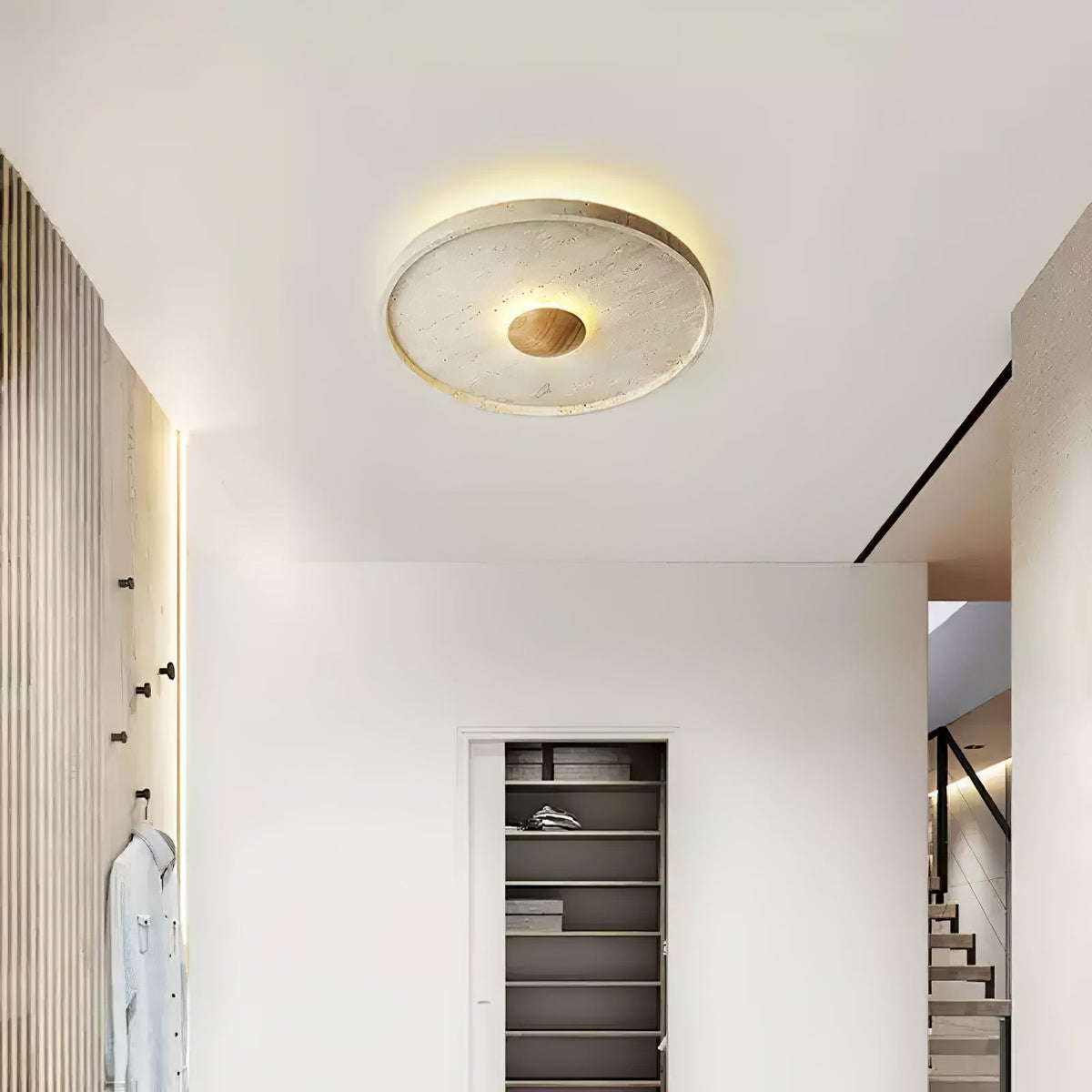 Woldenfern Travertine Ceiling Light-Moonnatur