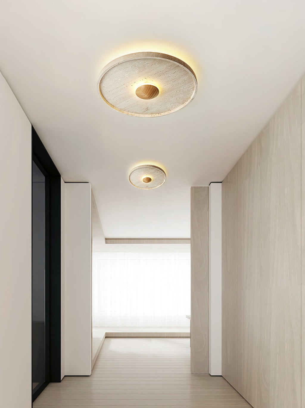 Woldenfern Travertine Ceiling Light-Moonnatur