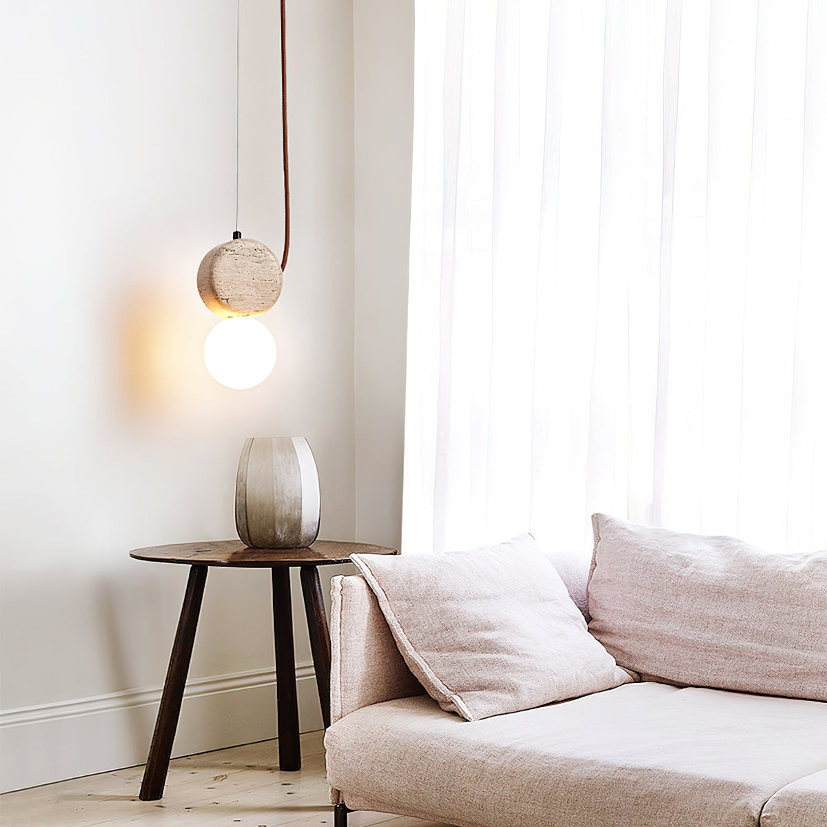 Morrelelia Travertine Pendant Light-Moonnatur