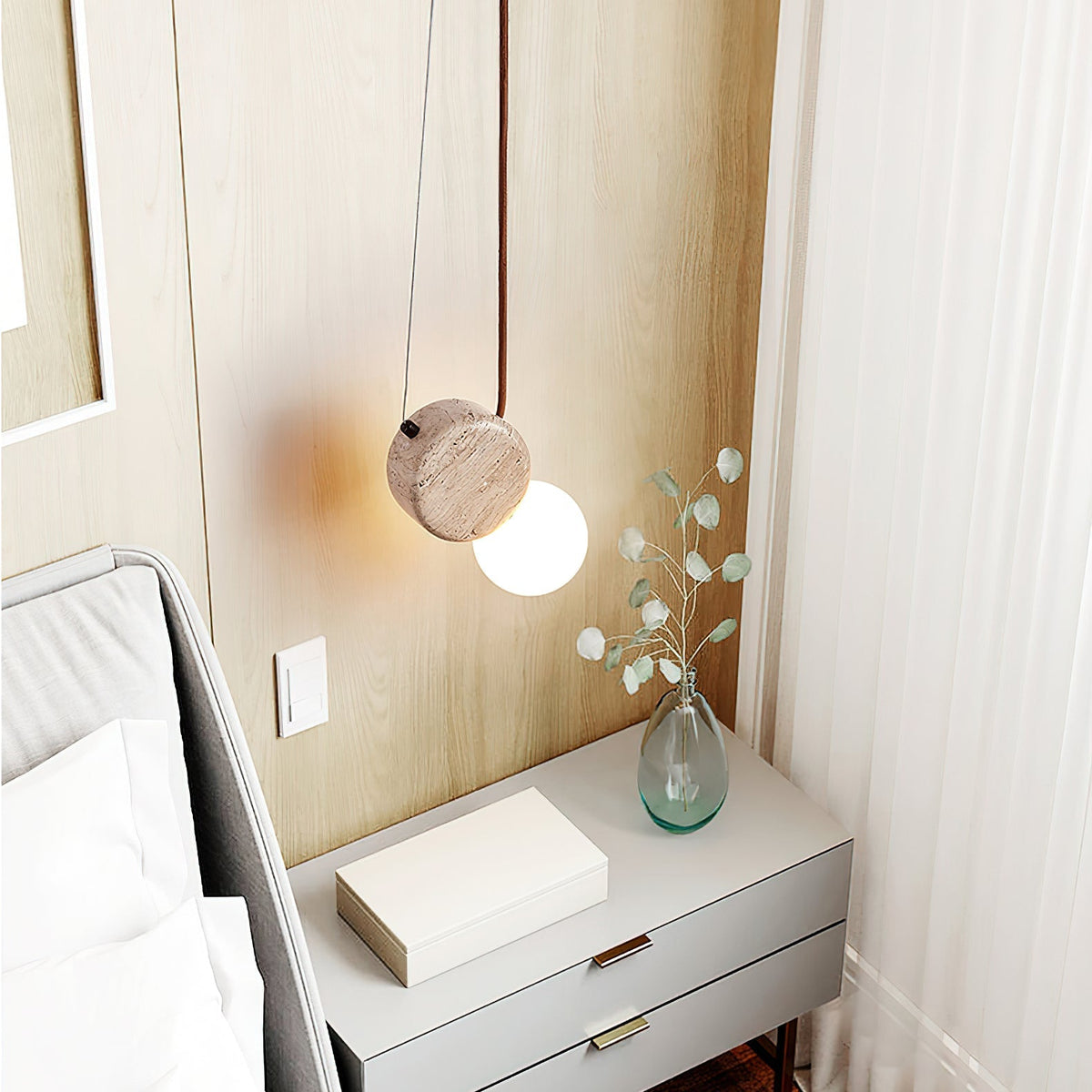 Morrelelia Travertine Pendant Light-Moonnatur