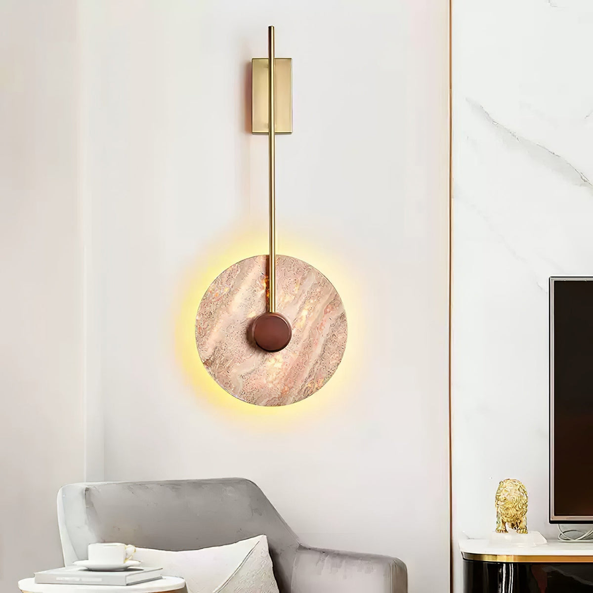 Ainsheath Travertine Wall Light-Moonnatur