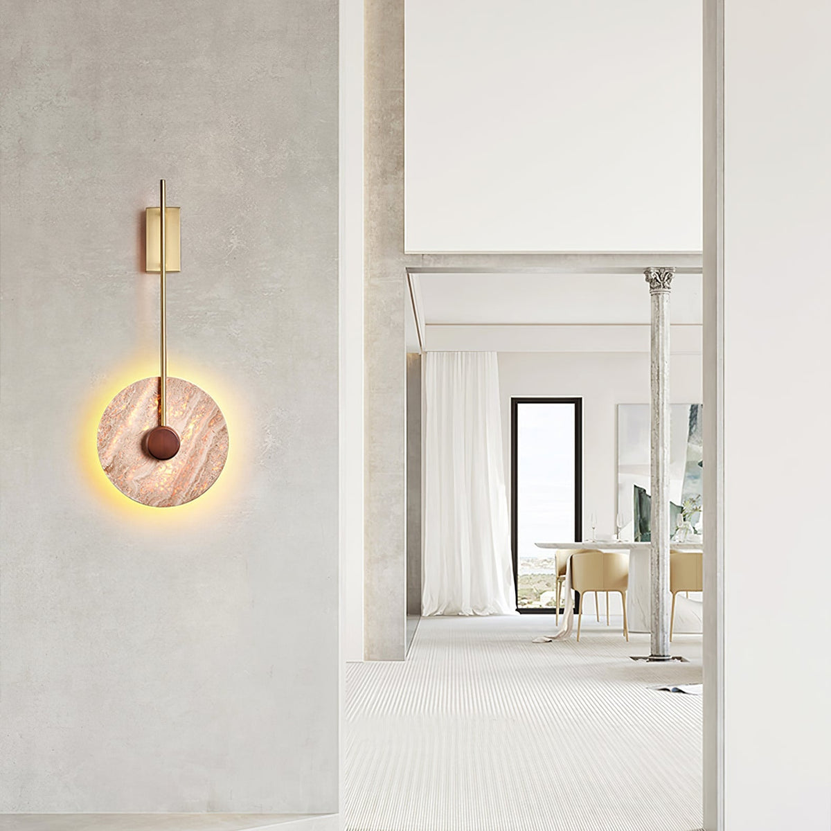 Ainsheath Travertine Wall Light-Moonnatur