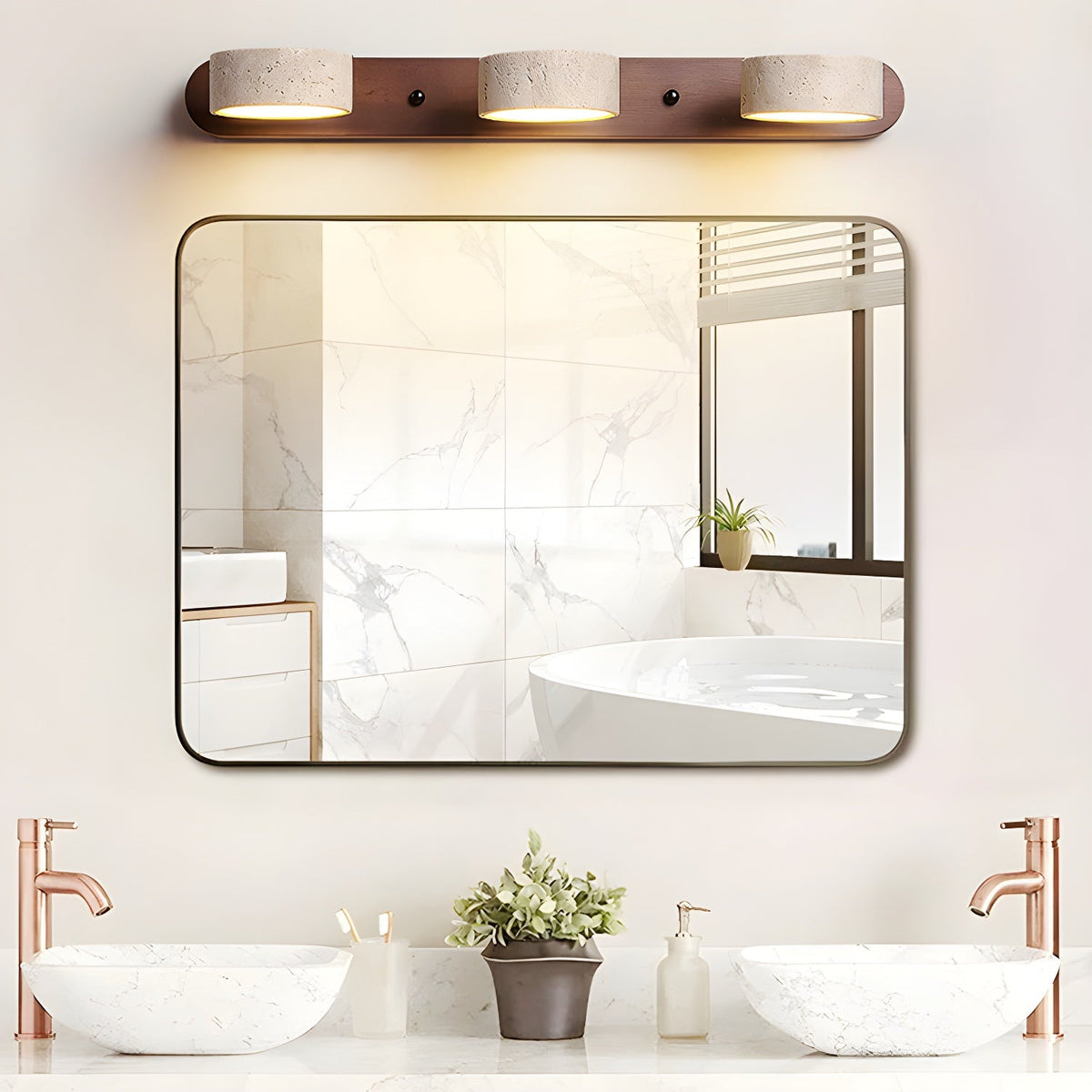 Ainswyn Travertine Wall Light-Moonnatur