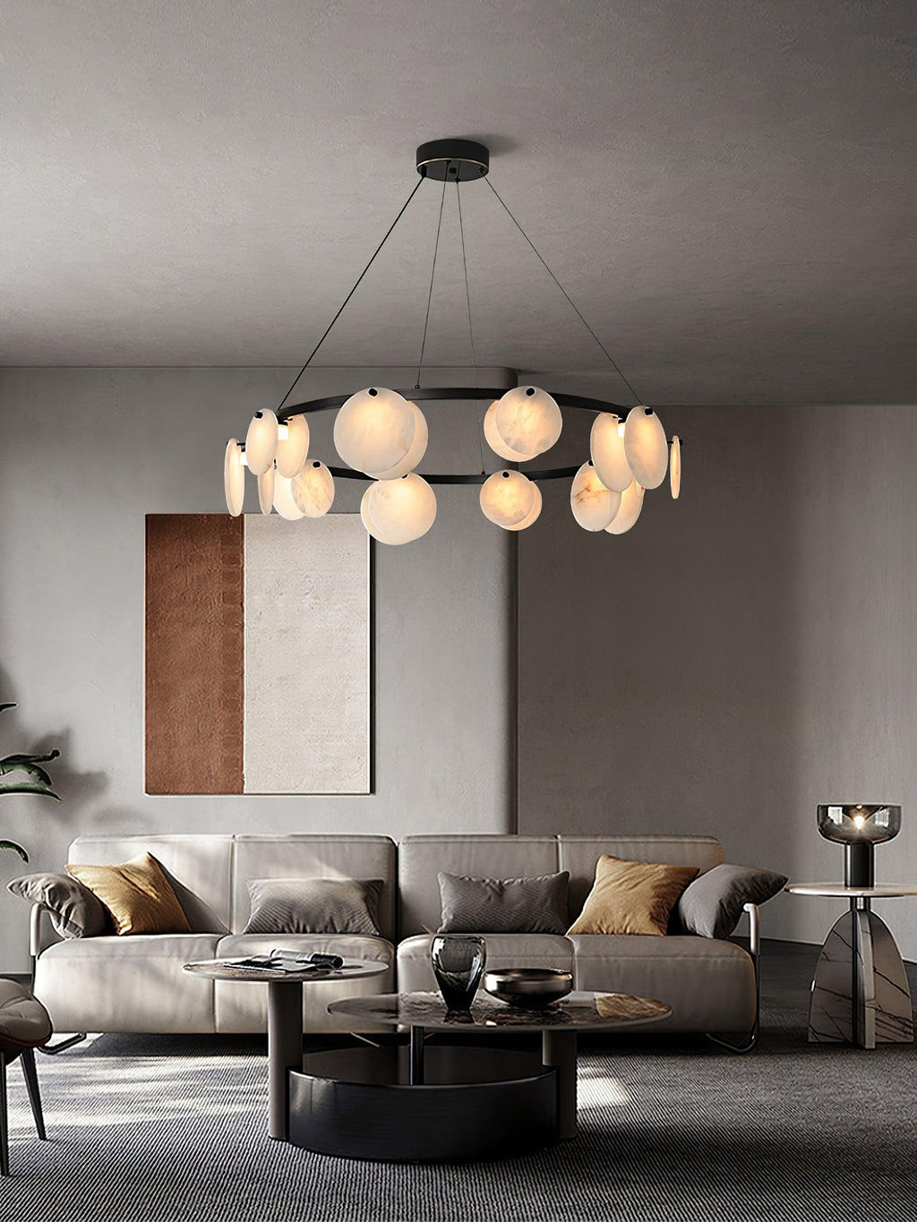 Wenrelmoss Alabaster Chandelier-Moonnatur