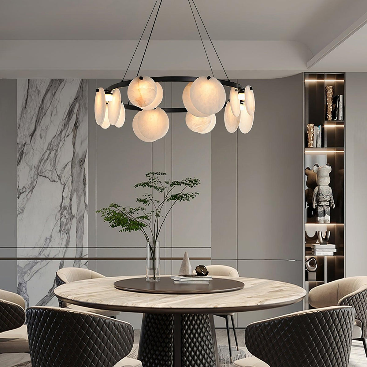 Wenrelmoss Alabaster Chandelier-Moonnatur