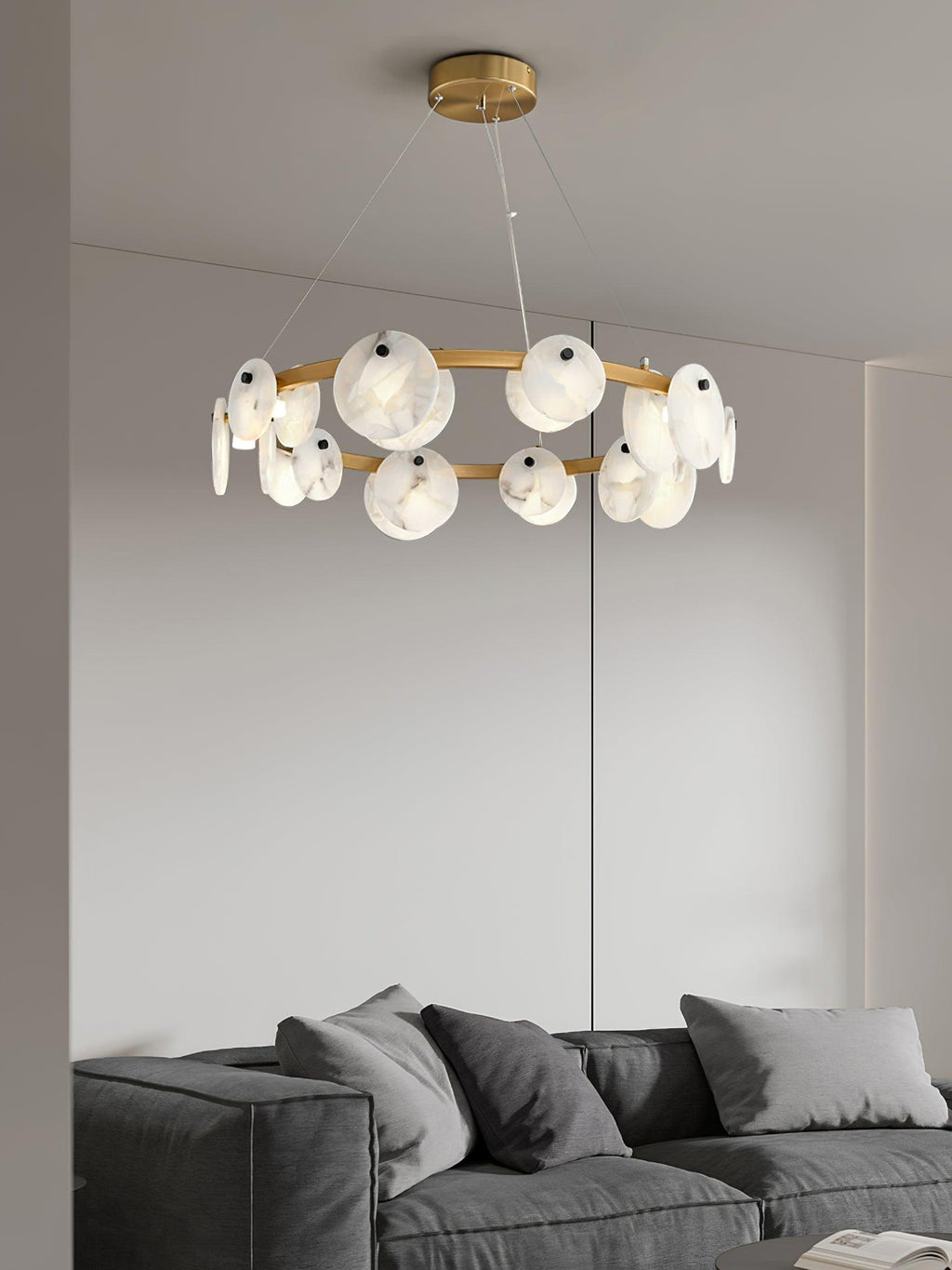 Wenrelmoss Alabaster Chandelier-Moonnatur