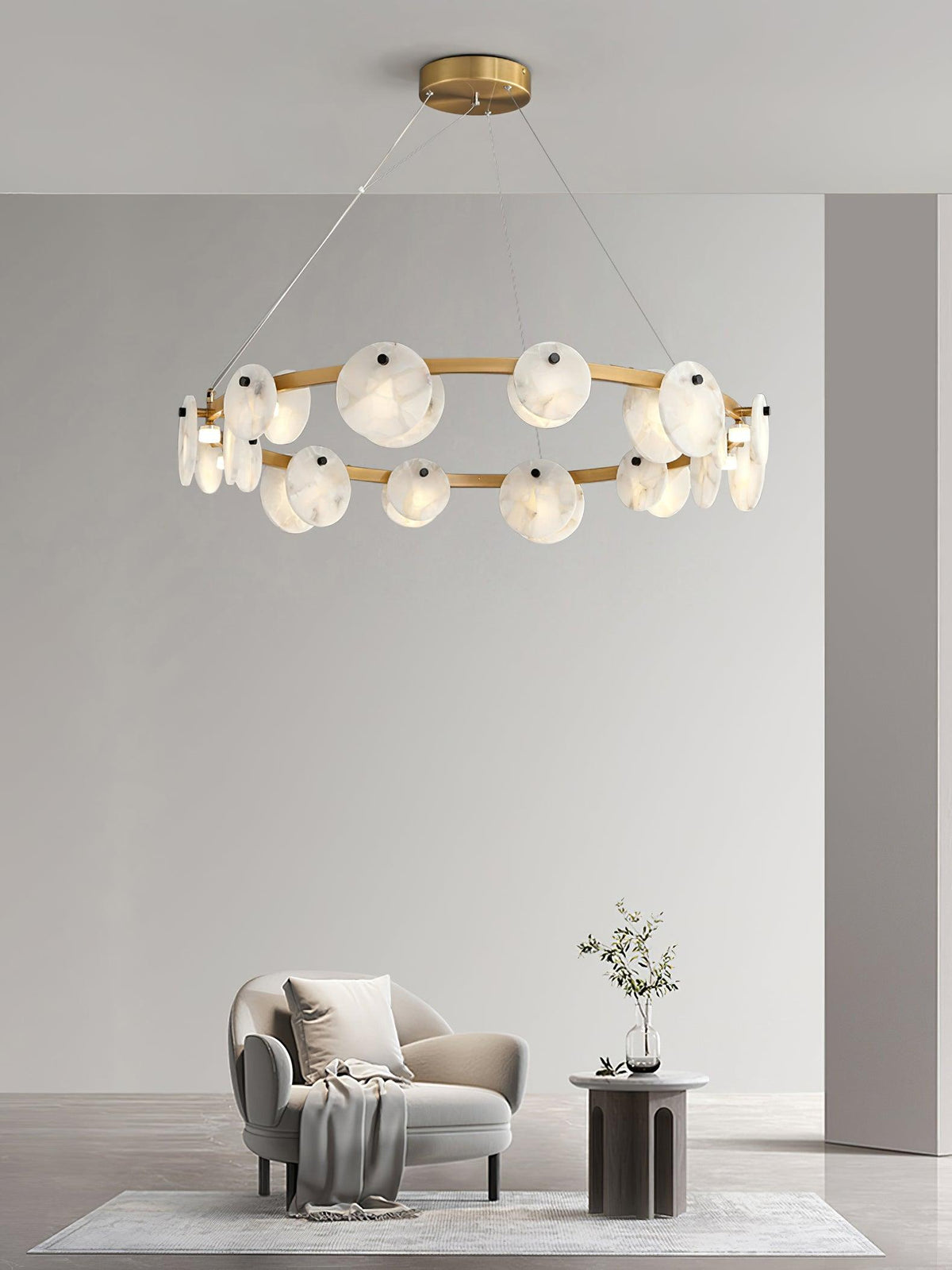 Wenrelmoss Alabaster Chandelier-Moonnatur