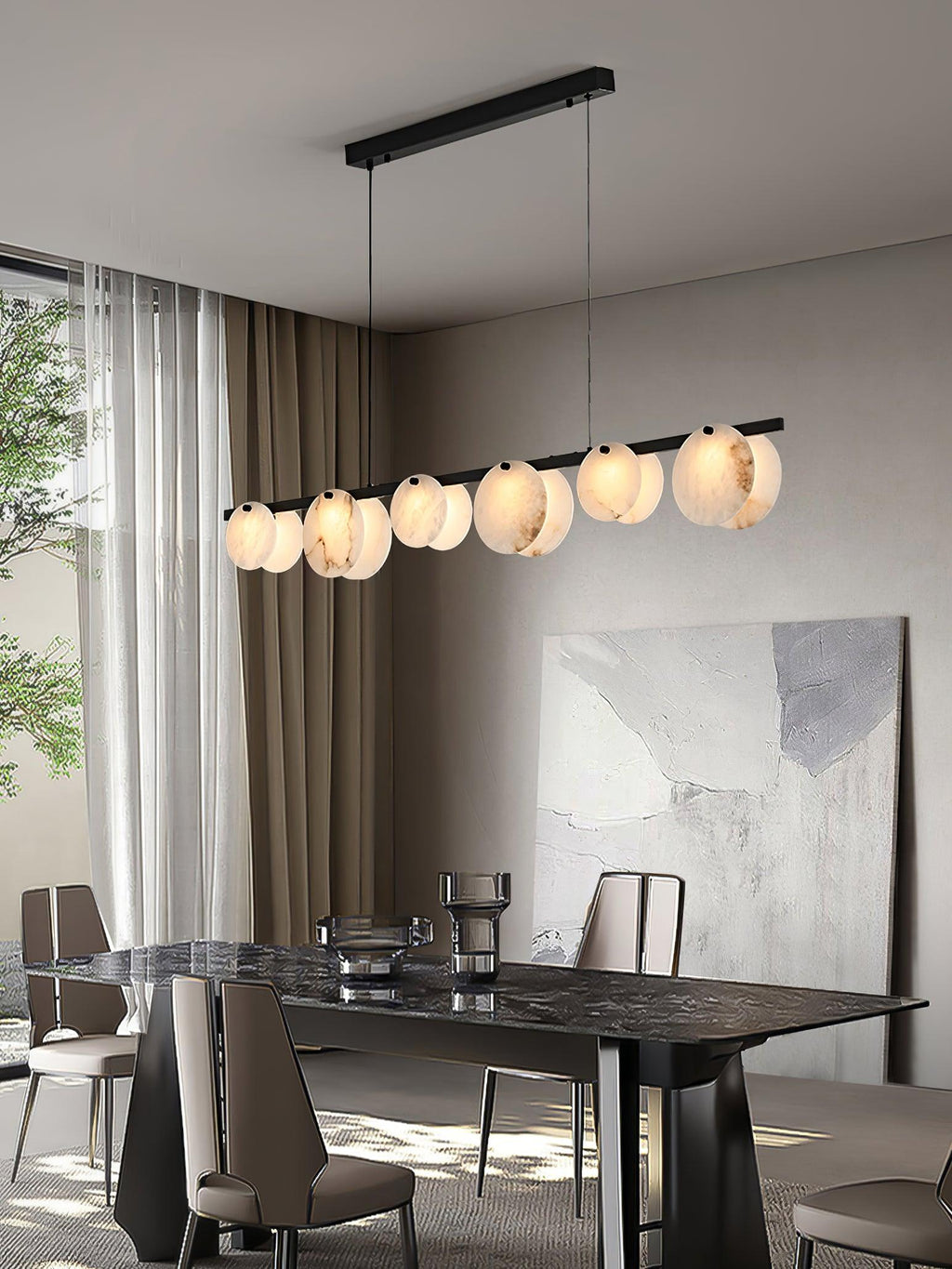 Barrowden Alabaster Pendant Light-Moonnatur