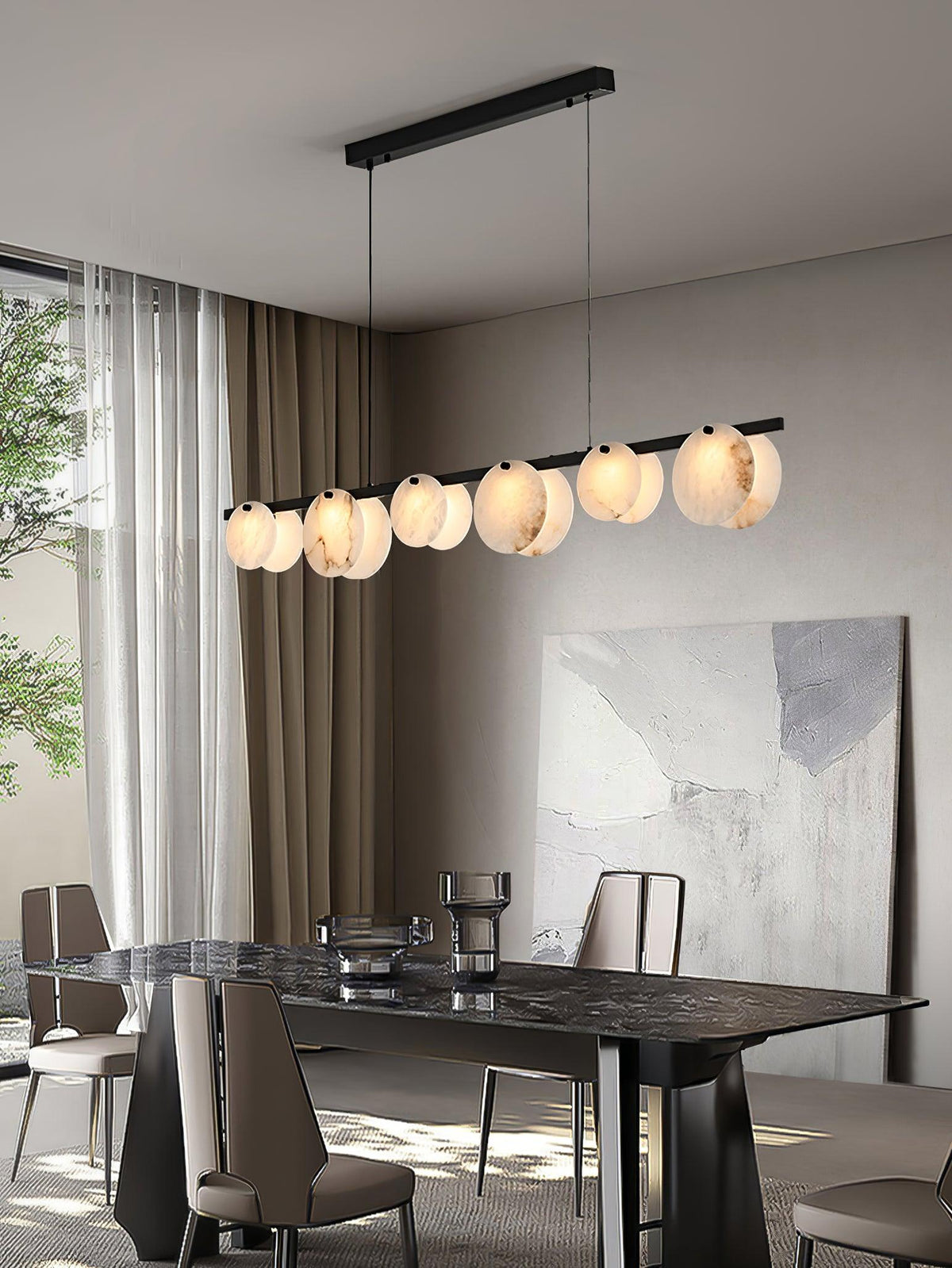 Barrowden Alabaster Pendant Light-Moonnatur