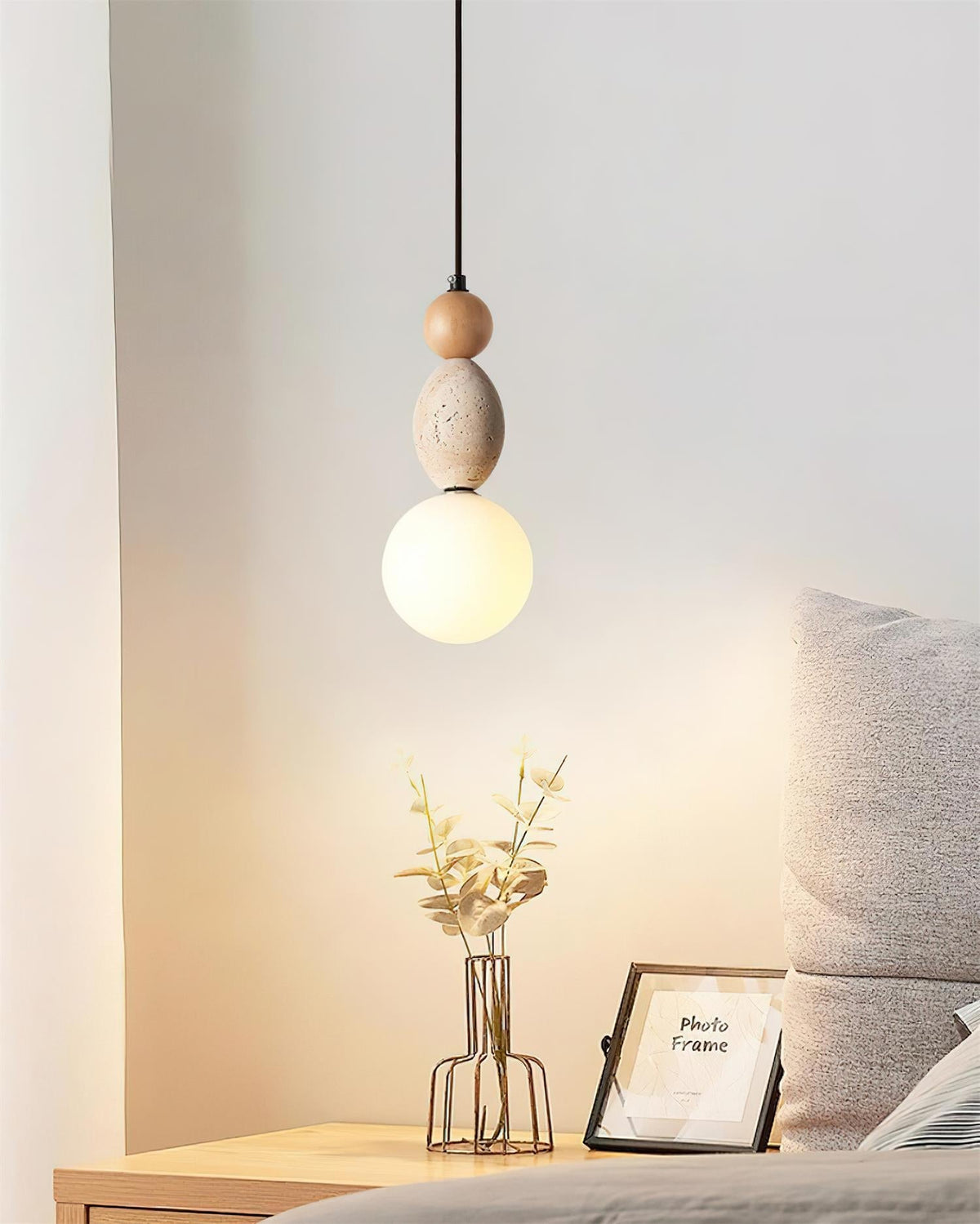 Ainsgrove Travertine Pendant Light-Moonnatur