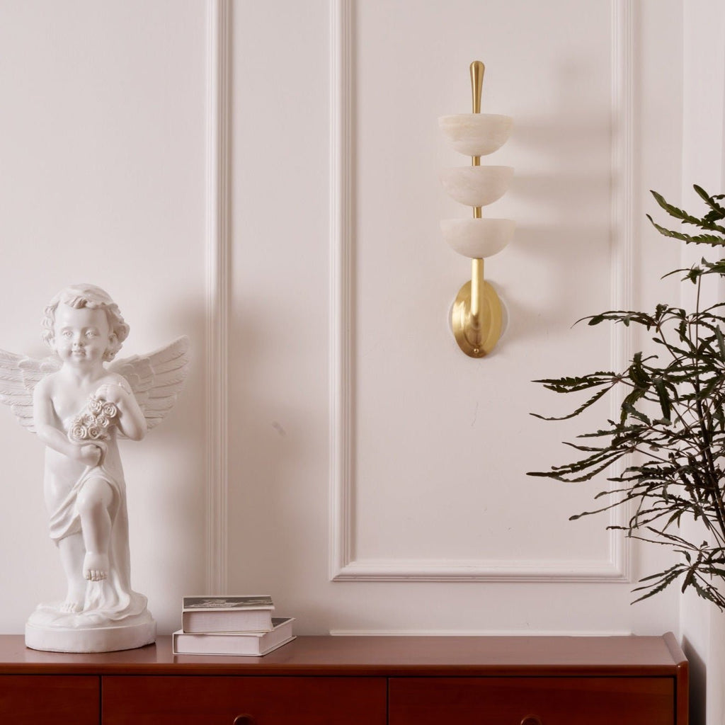 Fendelenelle Alabaster Wall Light-Moonnatur