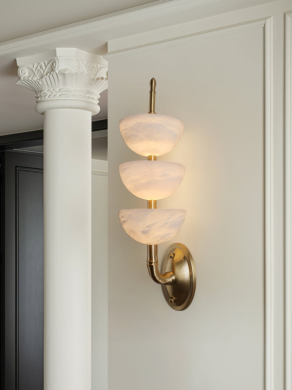 Fendelenelle Alabaster Wall Light-Moonnatur