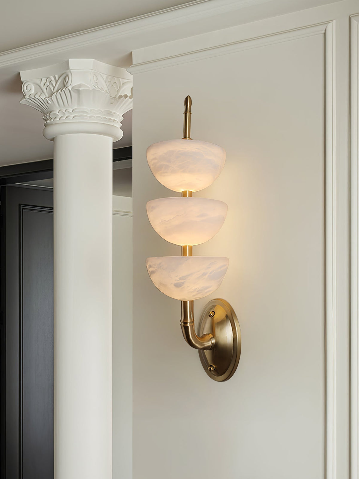 Fendelenelle Alabaster Wall Light-Moonnatur