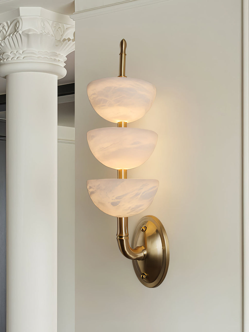 Fendelenelle Alabaster Wall Light-Moonnatur