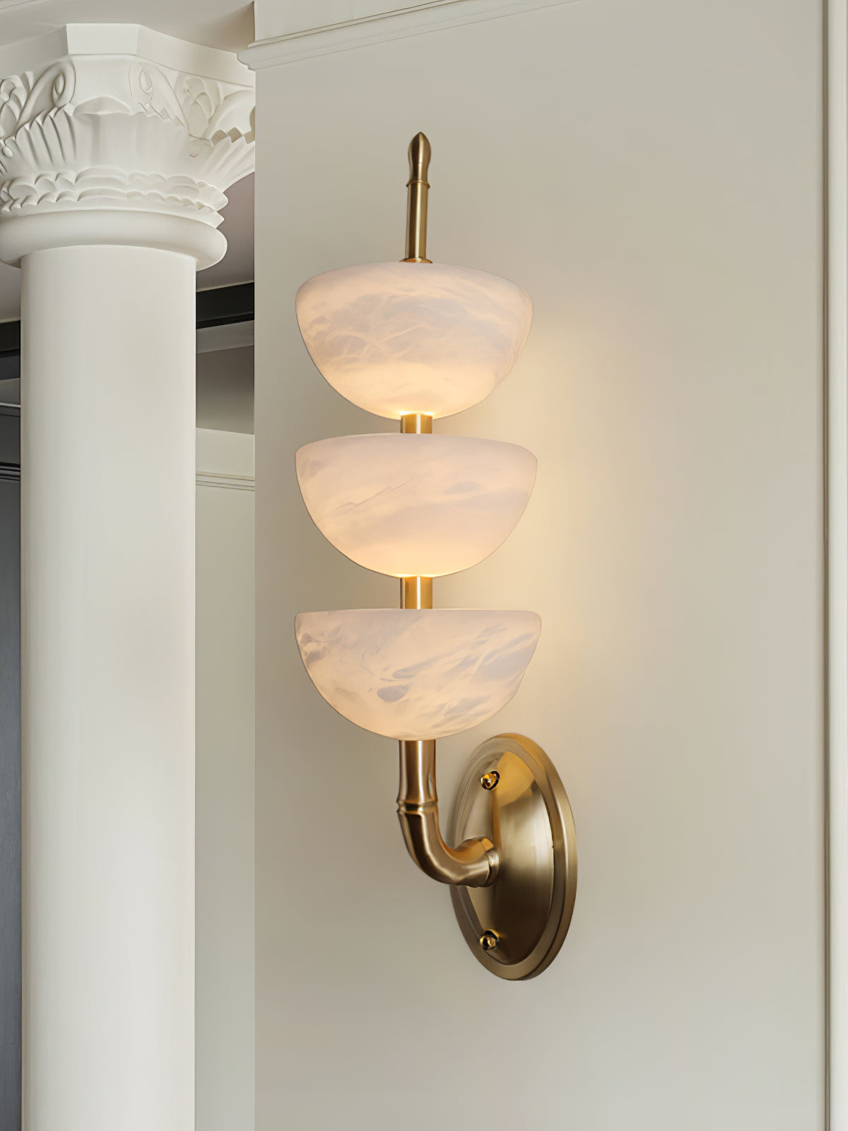 Fendelenelle Alabaster Wall Light-Moonnatur