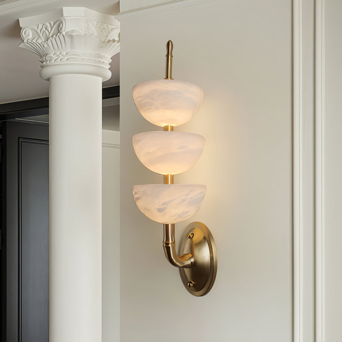 Fendelenelle Alabaster Wall Light-Moonnatur