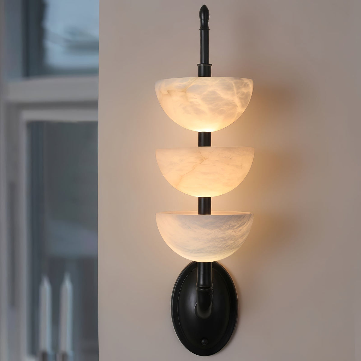 Fendelenelle Alabaster Wall Light-Moonnatur