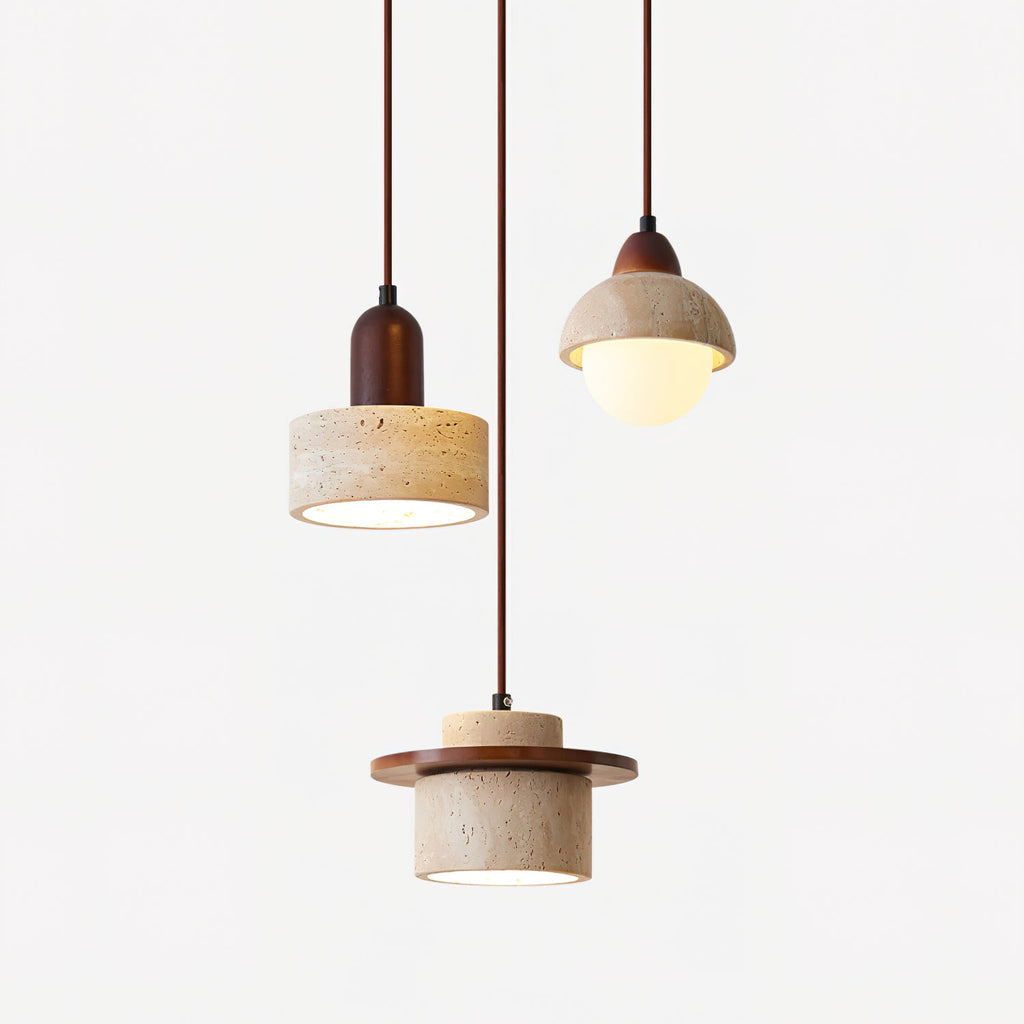 Woldenwren Travertine Pendant Light-Moonnatur