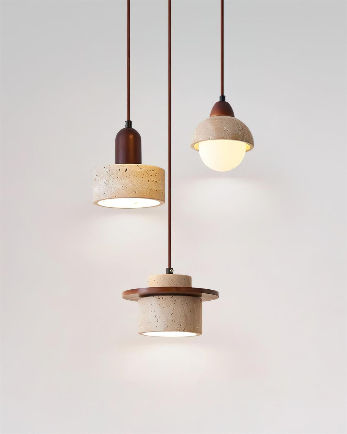 Woldenwren Travertine Pendant Light-Moonnatur