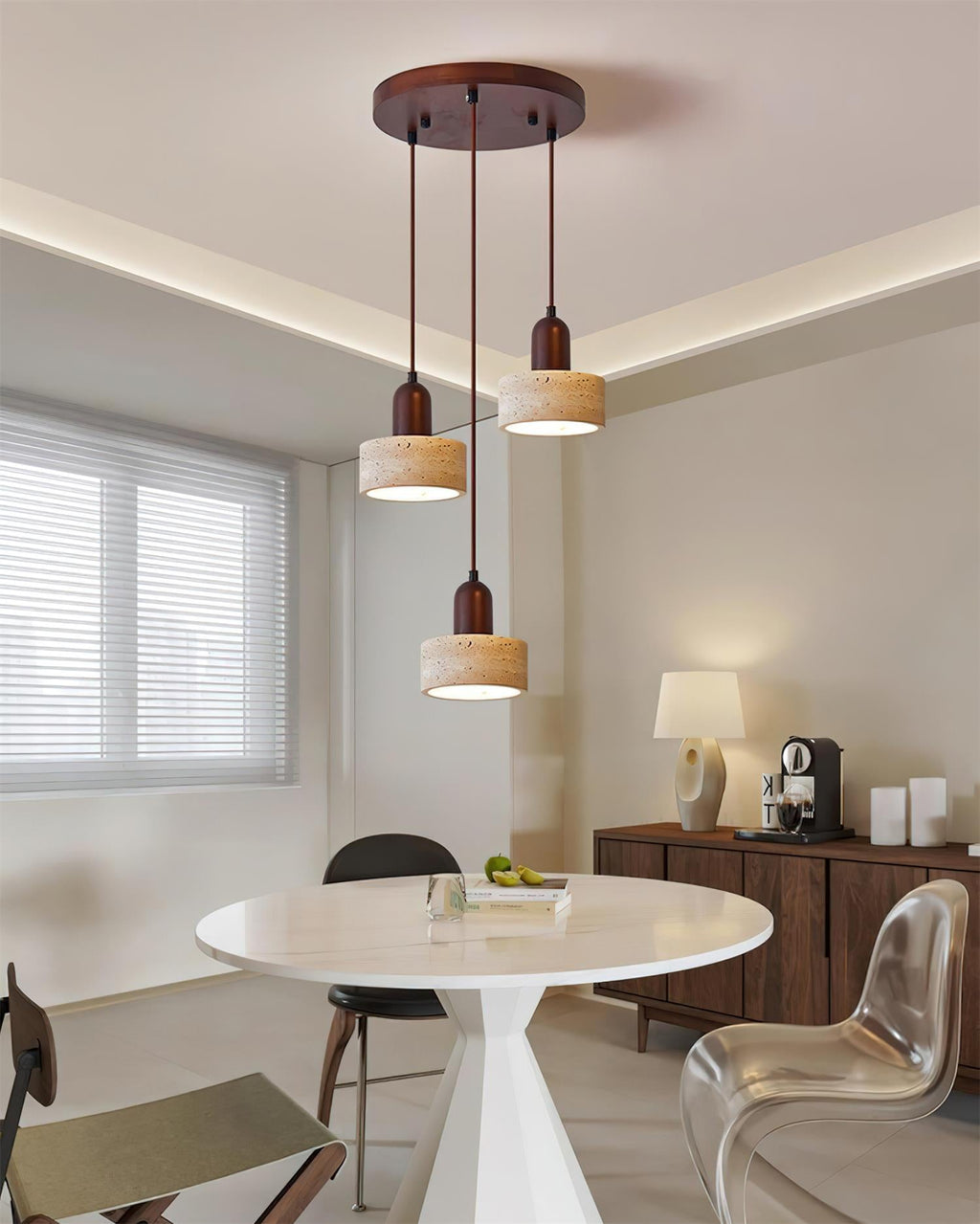 Woldenwren Travertine Pendant Light-Moonnatur