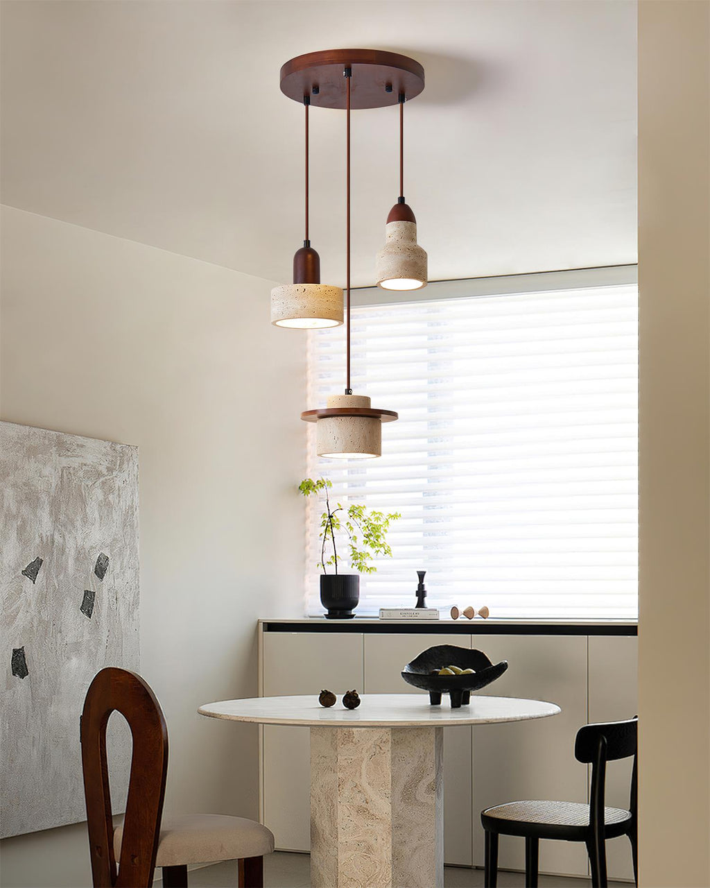 Woldenwren Travertine Pendant Light-Moonnatur
