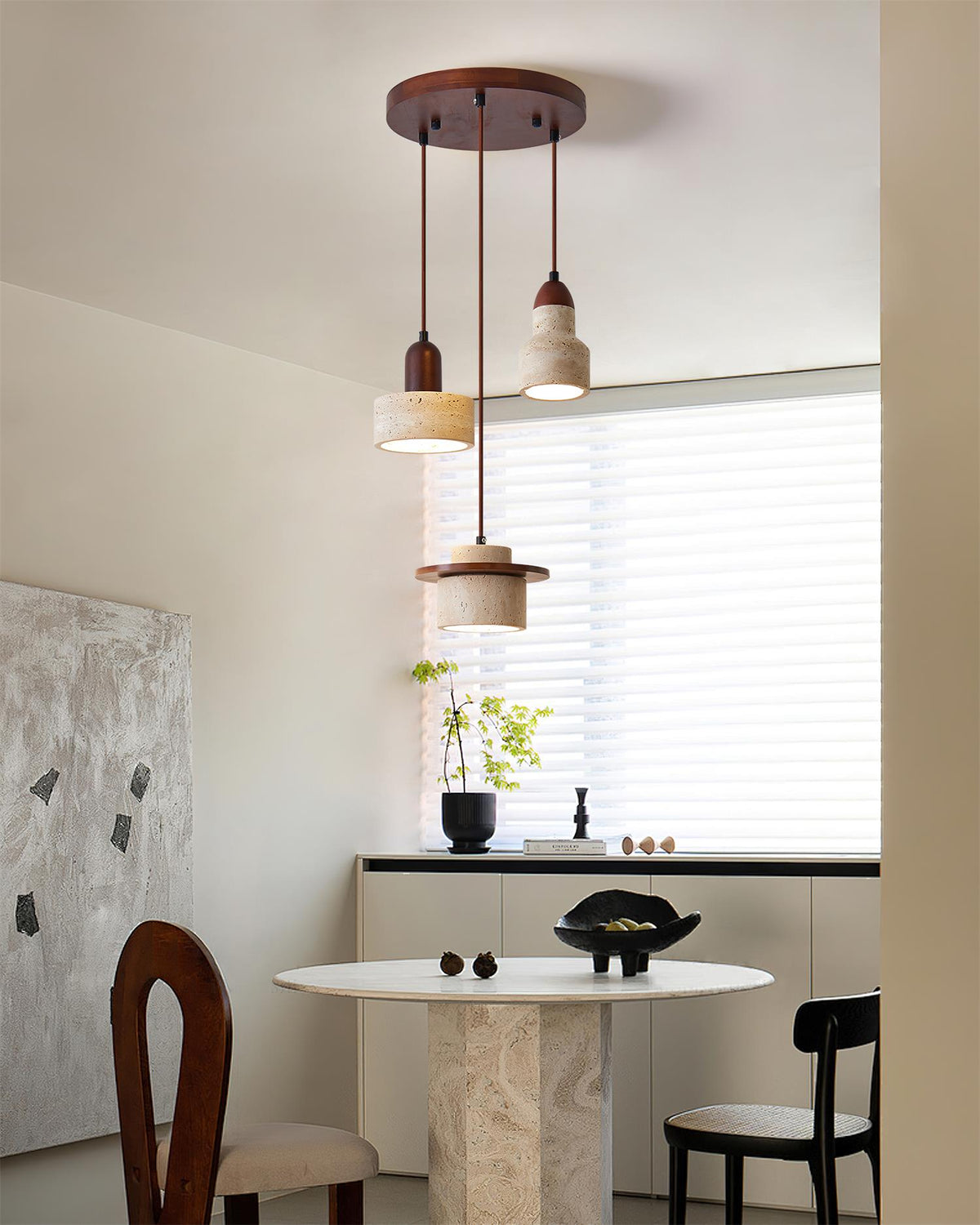 Woldenwren Travertine Pendant Light-Moonnatur
