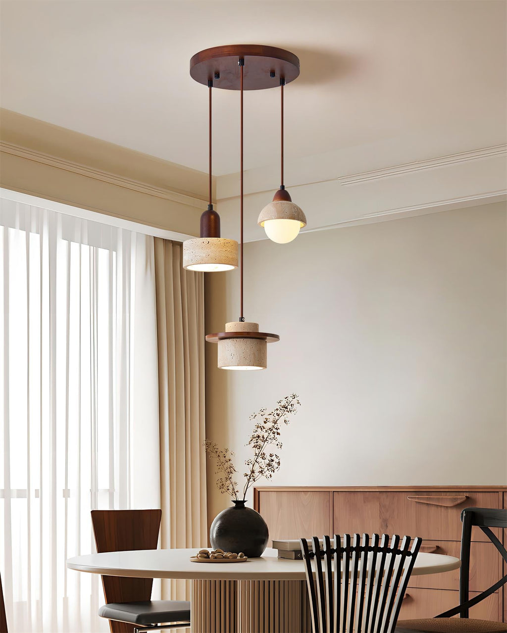 Woldenwren Travertine Pendant Light-Moonnatur