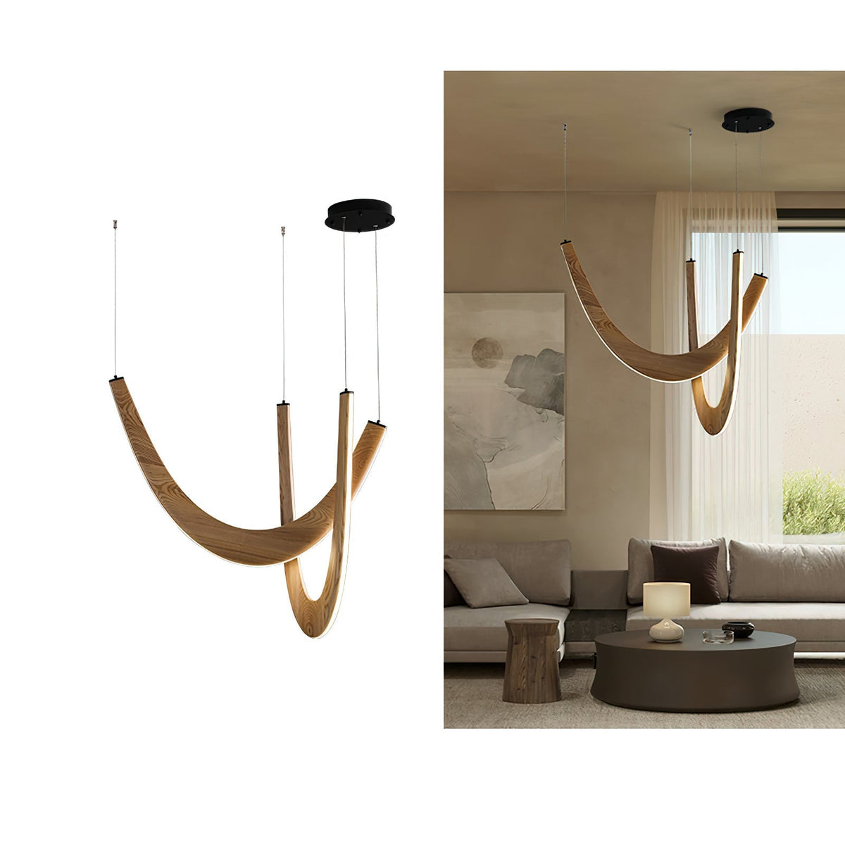 Fennora Wood Pendant Light-Moonnatur