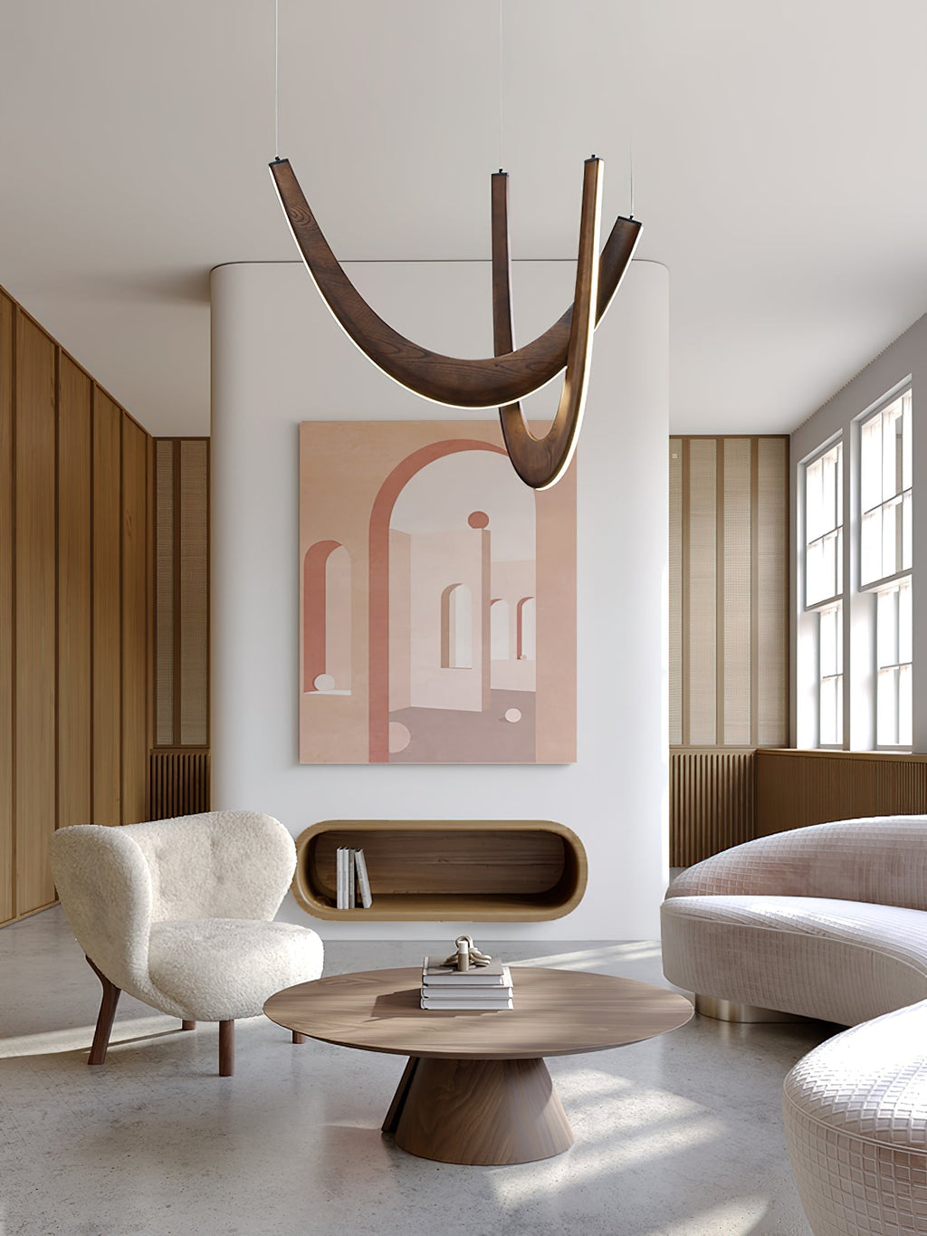 Fennora Wood Pendant Light-Moonnatur