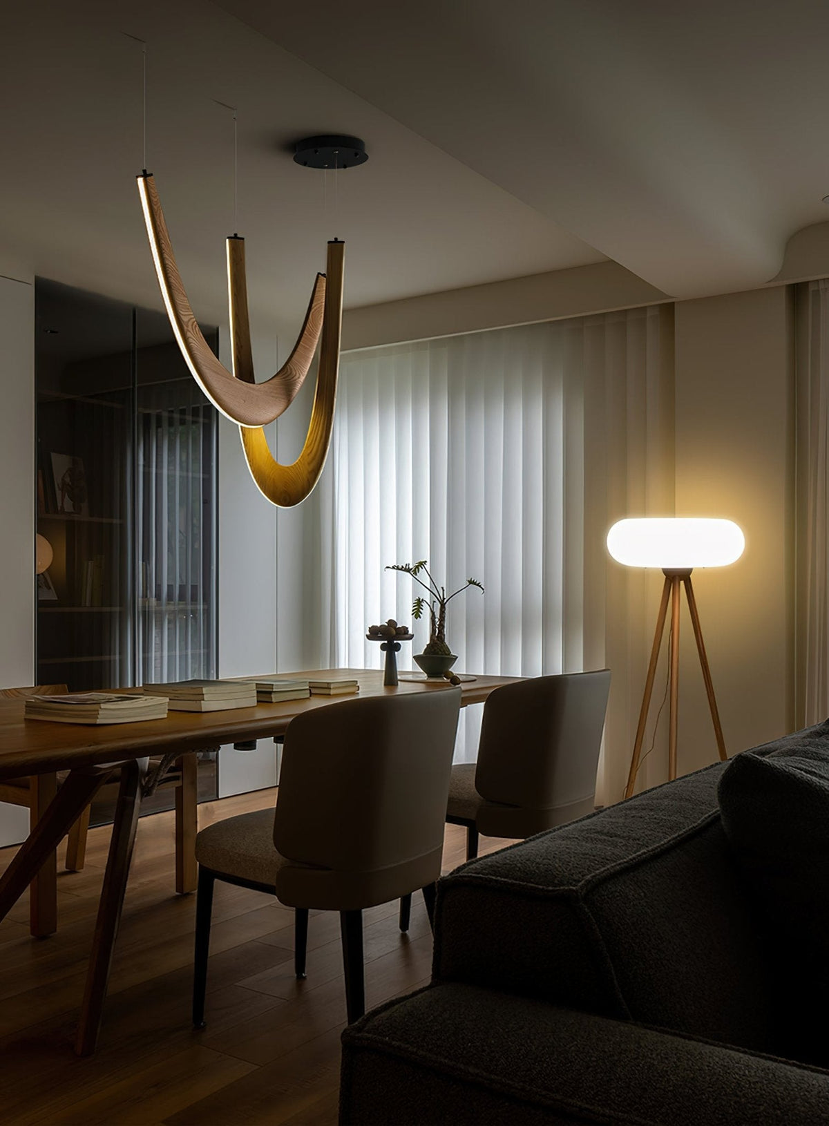 Fennora Wood Pendant Light-Moonnatur