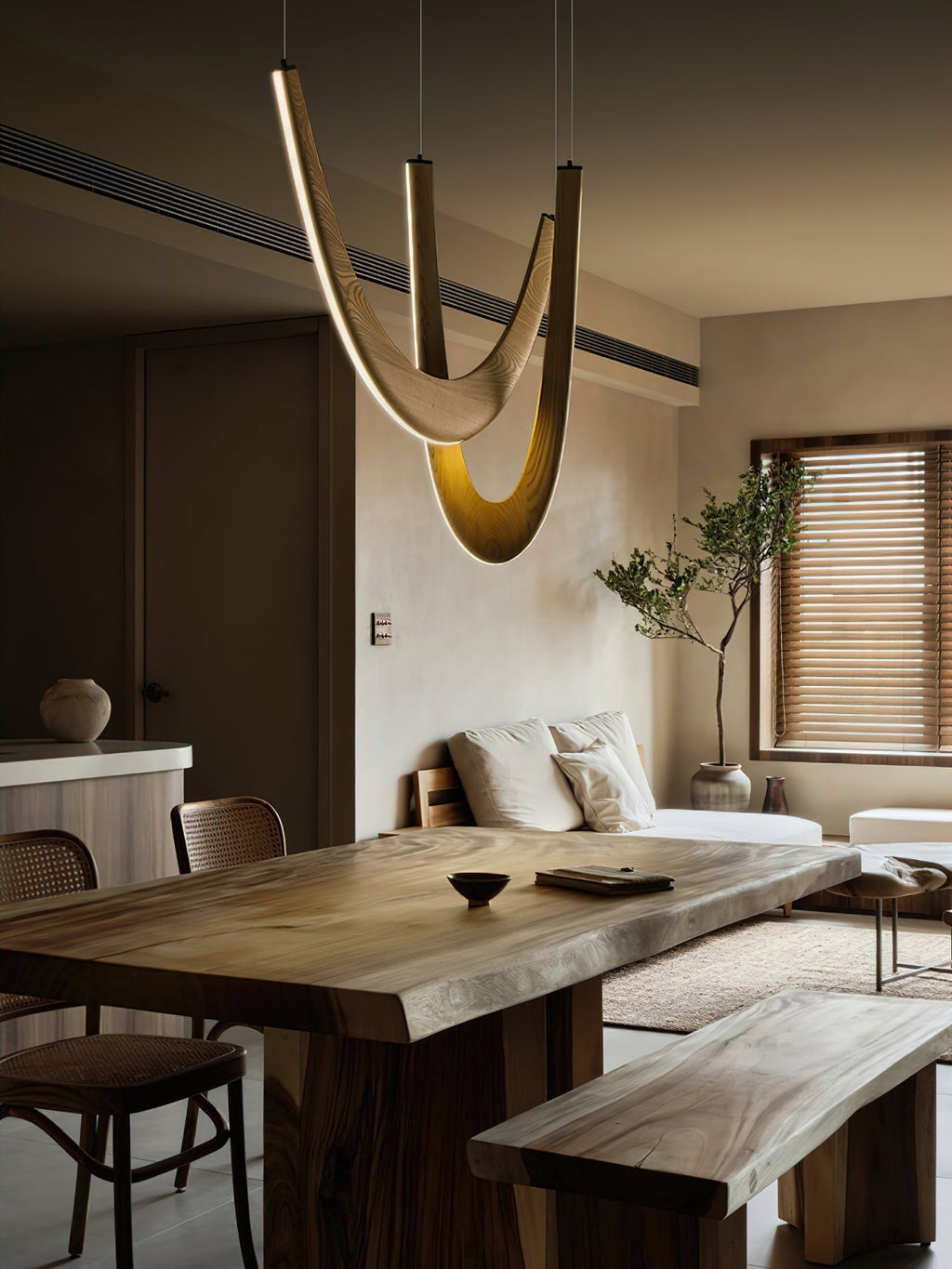 Fennora Wood Pendant Light-Moonnatur