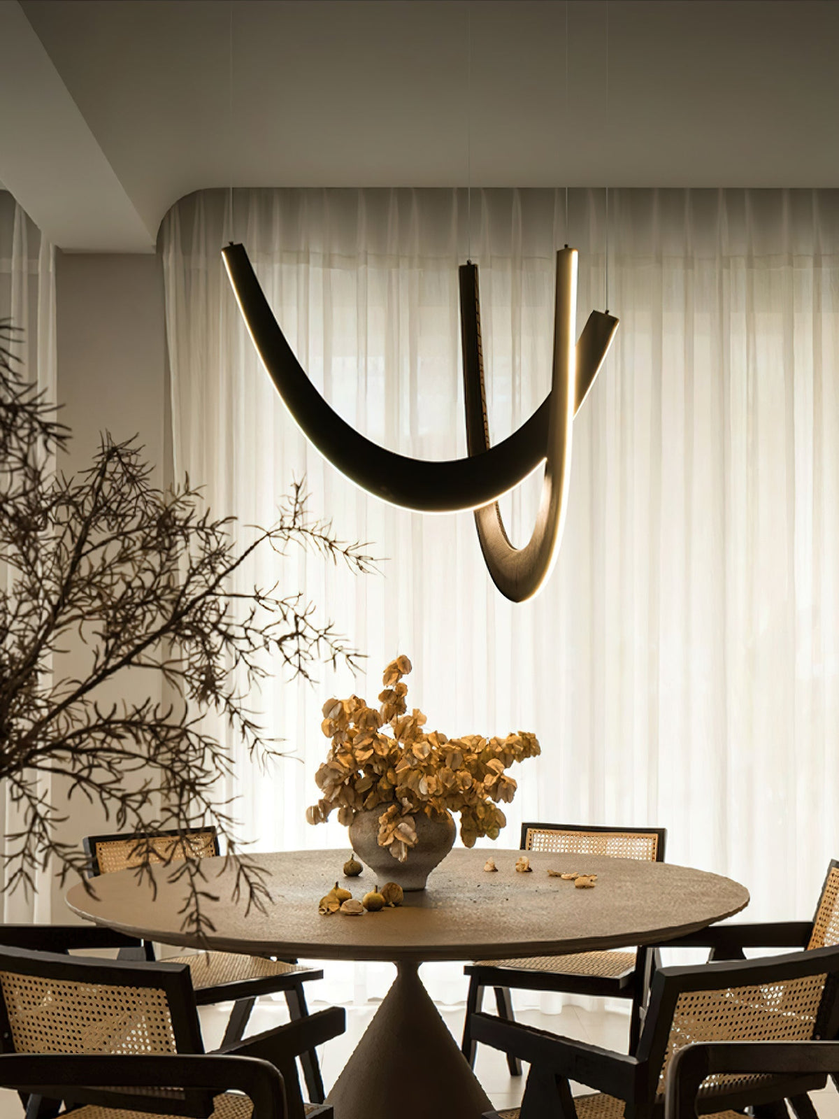 Fennora Wood Pendant Light-Moonnatur