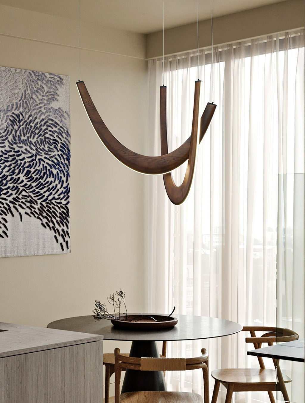 Fennora Wood Pendant Light-Moonnatur