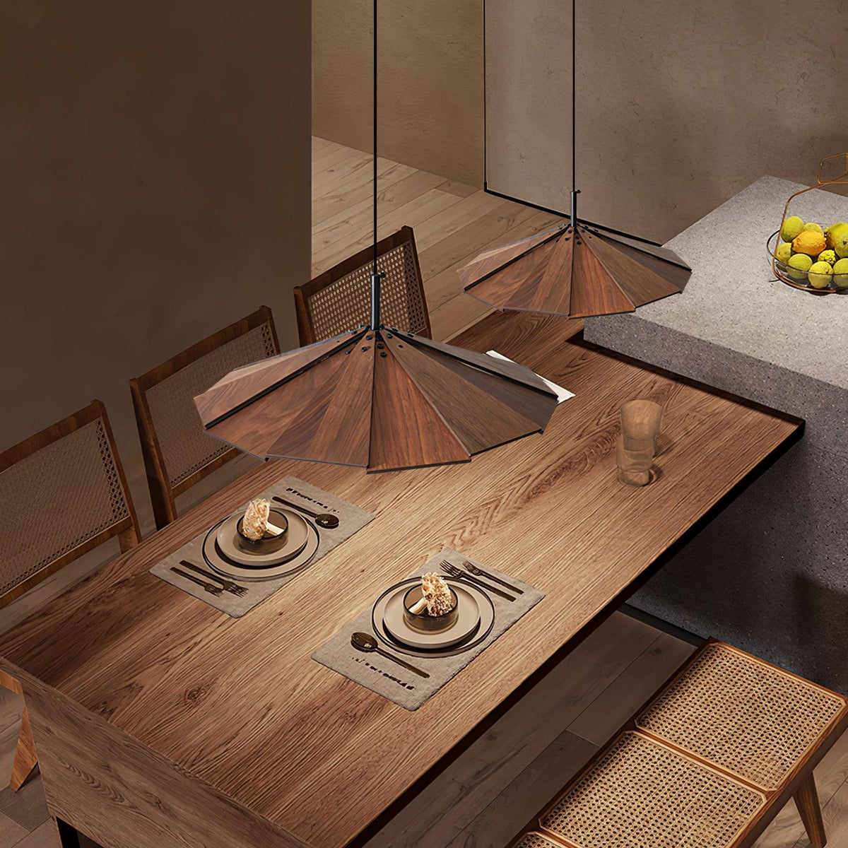 Xerenis Wood Pendant Light-Moonnatur