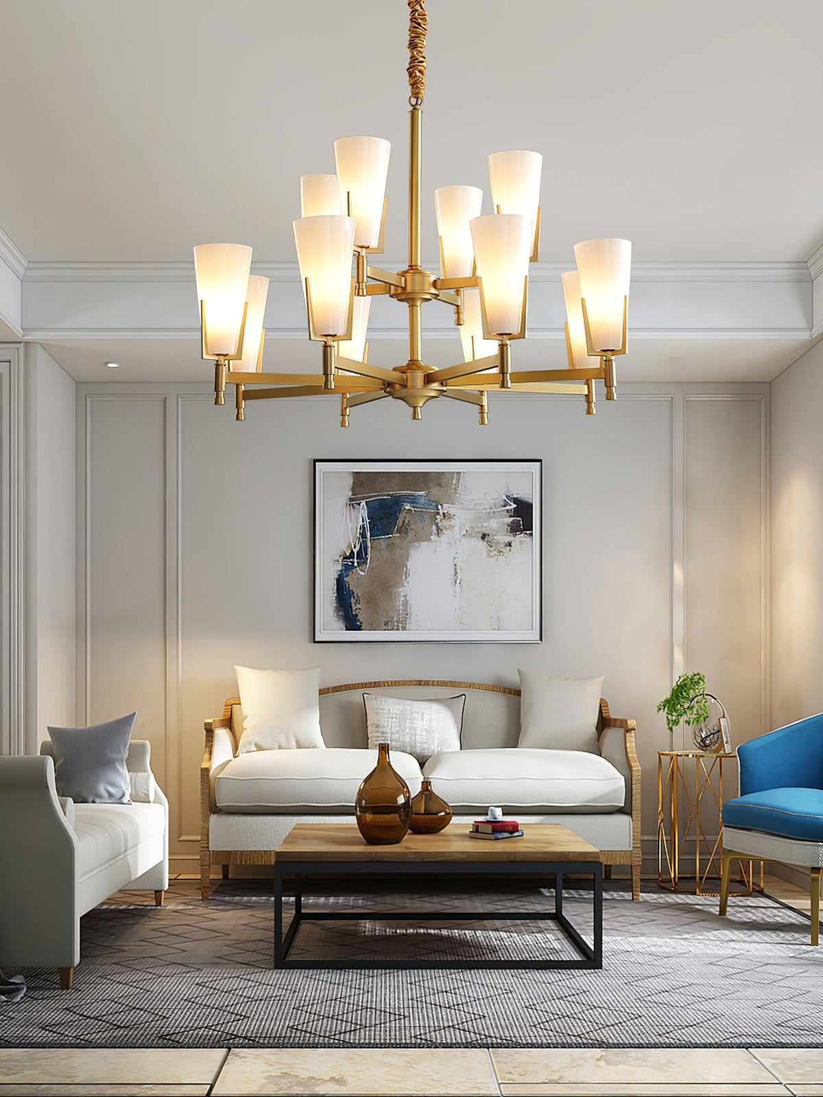 Yvenwyn Glass Chandelier-Moonnatur