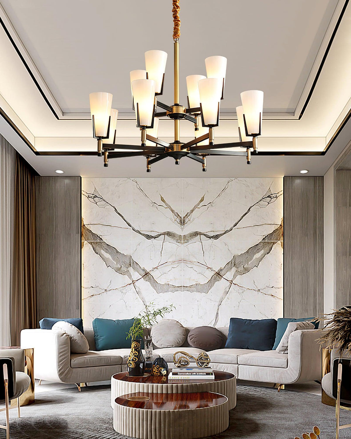 Yvenwyn Glass Chandelier-Moonnatur
