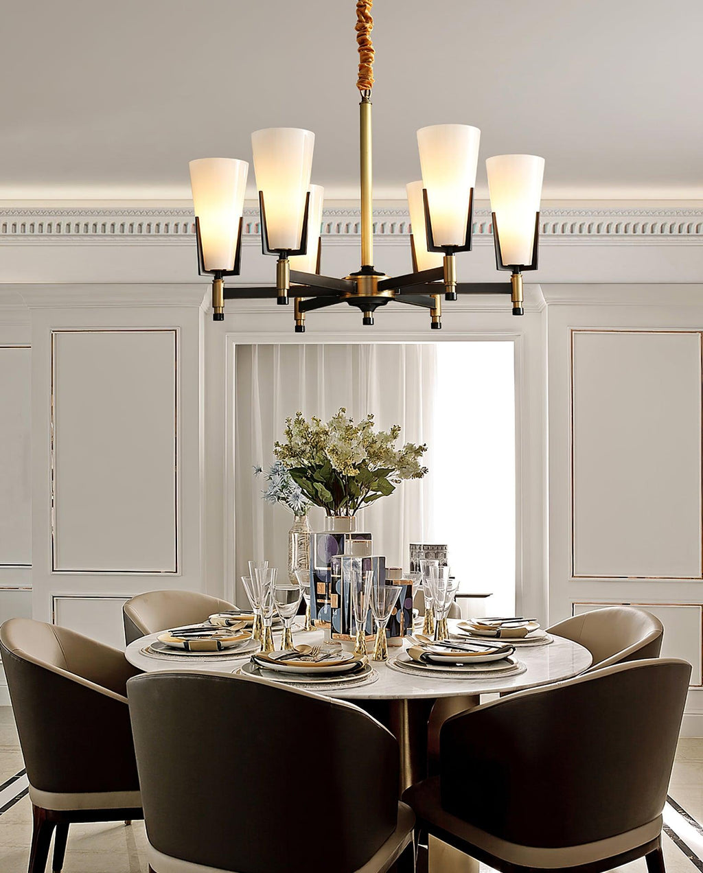 Yvenwyn Glass Chandelier-Moonnatur