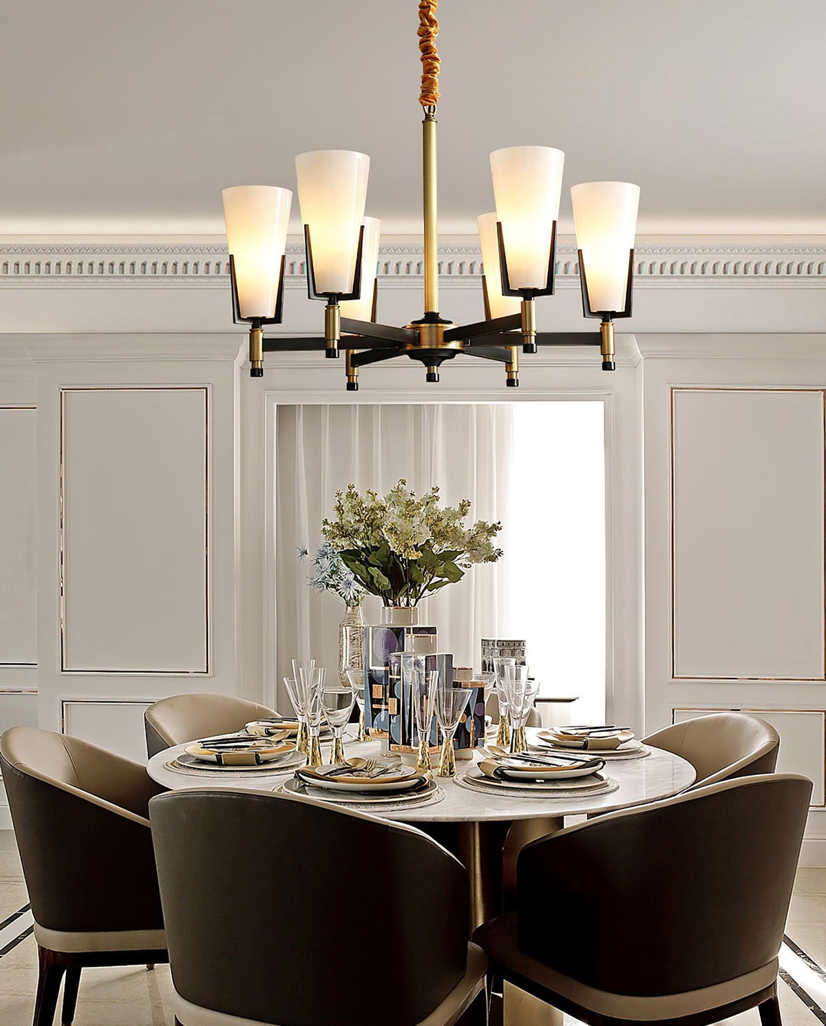 Yvenwyn Glass Chandelier-Moonnatur