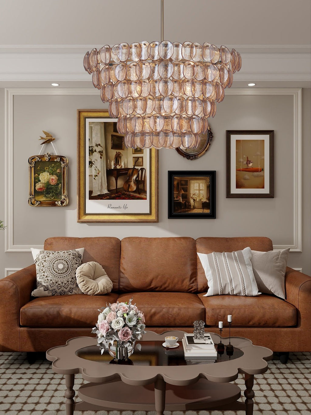 Ferrowora Glass Chandelier-Moonnatur